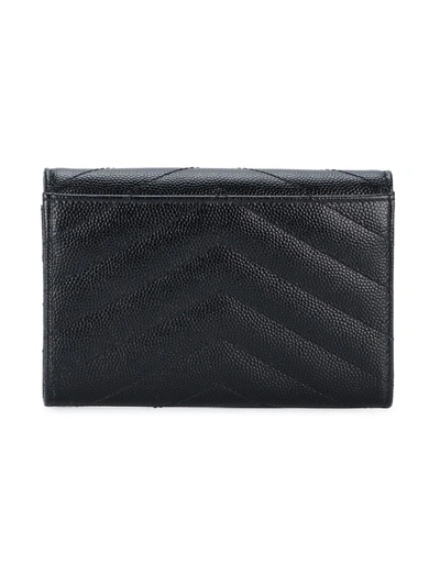 Saint Laurent Small Monogram Envelope Wallet In Black
