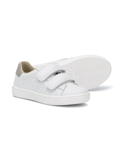 Shop Gucci Gg Touch Strap Sneakers In White