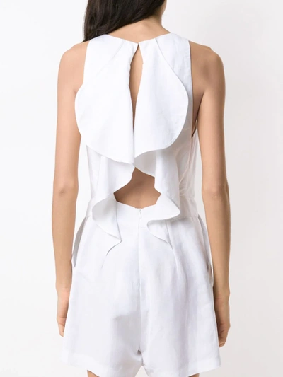 Shop Tufi Duek Ruffled Linen Playsuit In White