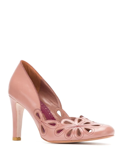 Sarah Chofakian Leather Belle Epoque Pumps In Pink