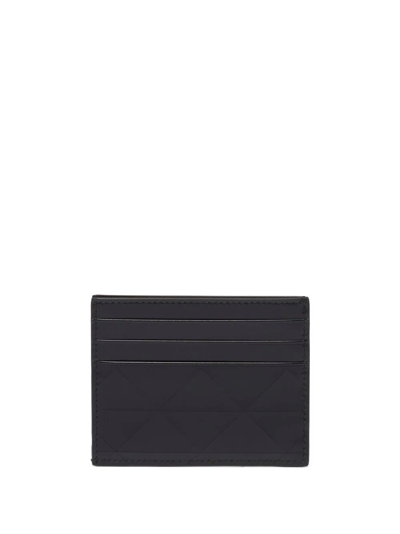 Shop Prada Logo Plaque Leather Cardholder In Black