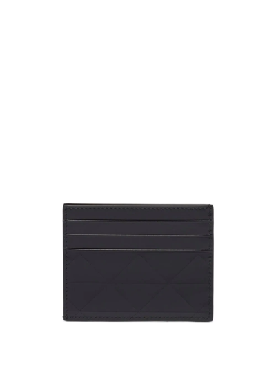 Prada Black Saffiano Card Case With Logo Triangle In Black