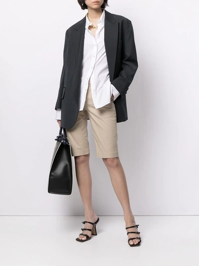 Vince Coin Pocket Stretch Cotton Bermuda Shorts In Brown