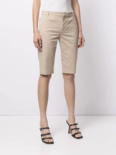 Vince Coin Pocket Stretch Cotton Bermuda Shorts In Brown