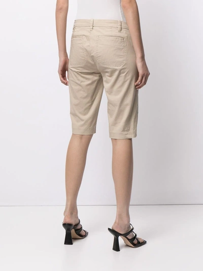 Shop Vince Knee-length Chino Shorts In Brown