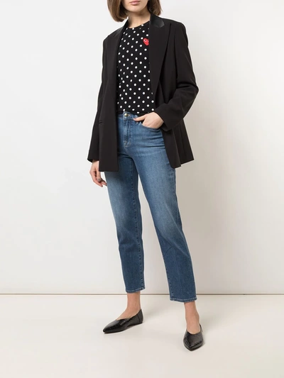Comme Des Garçons Play Black Polka Dot Heart Patch T-shirt