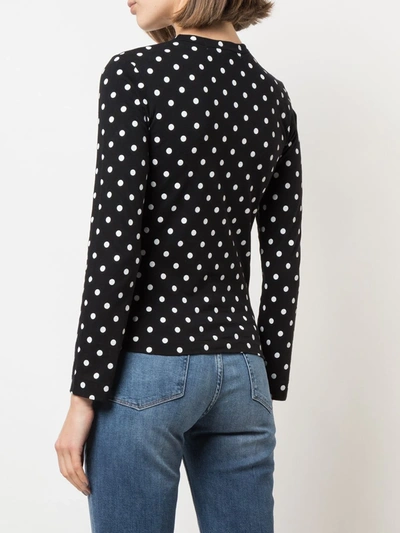 Shop Comme Des Garçons Play Polka Dot T-shirt In Black