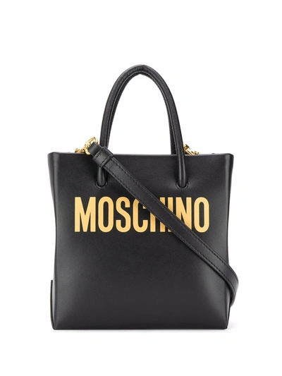 Shop Moschino Mini Logo Tote Bag In Black
