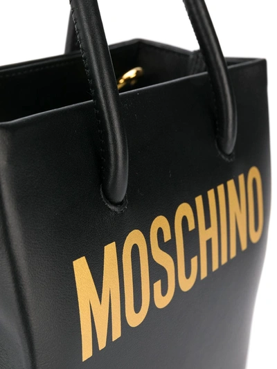 Shop Moschino Mini Logo Tote Bag In Black