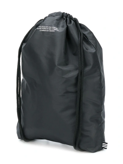 Shop Adidas Originals Trefoil Drawstring Backpack In Black