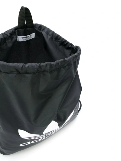 Adidas Originals Trefoil Drawstring Backpack In Black