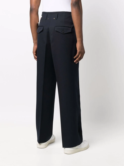 Shop Golden Goose Pressed-crease Straight-leg Trousers In Blau