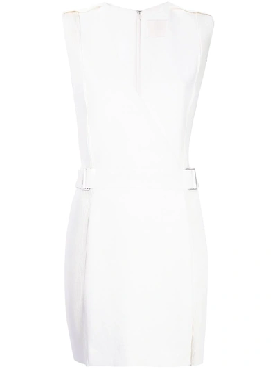Shop Dion Lee Corrugated Pleated Panel Mini Dress In White