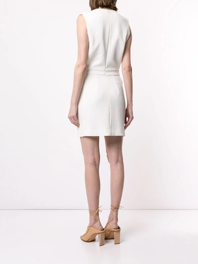 Shop Dion Lee Corrugated Pleated Panel Mini Dress In White