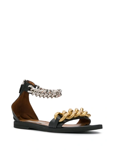 Shop Stella Mccartney Chain-detail Zip-up Sandals In Black