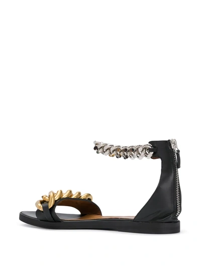 Shop Stella Mccartney Chain-detail Zip-up Sandals In Black