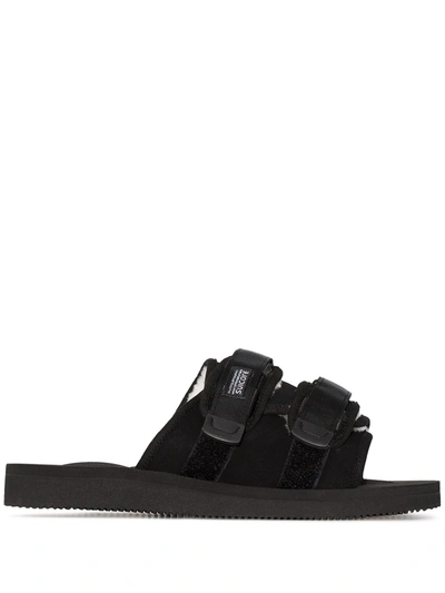 Suicoke Moto Touch-strap Slides In Black