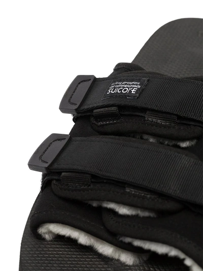 Suicoke Moto Touch-strap Slides In Black