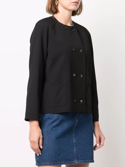 Shop Apc Minni Lightweight Double-breasted Jacket In Black