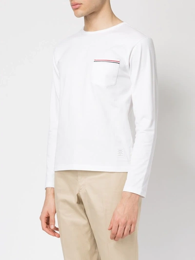 Shop Thom Browne Long Sleeve T-shirt In White