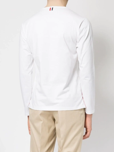 Shop Thom Browne Long Sleeve T-shirt In White