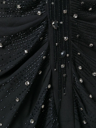 Pre-owned Dior 2000s Embellished Ruched Dress In Black