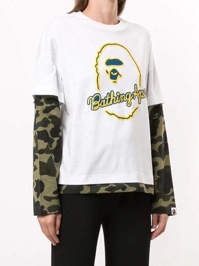 Shop A Bathing Ape Layered Camouflage T-shirt In White