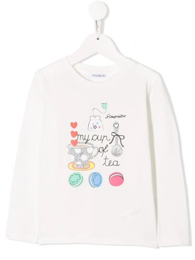 Shop Simonetta My Cup Of Tea T-shirt In White