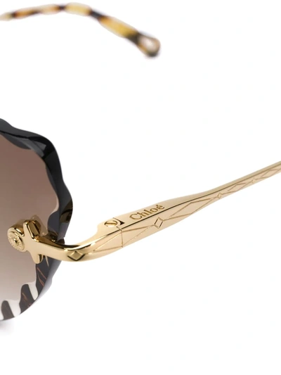 Shop Chloé Cat Eye Frame Sunglasses In Gold