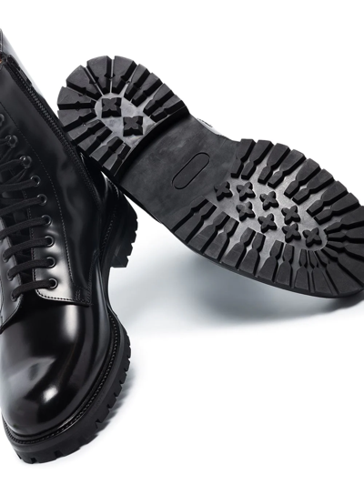 Shop Common Projects Lace-up Combat Boots In 黑色