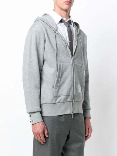 Thom Browne Hoodie Zip-up Pullover In Grey