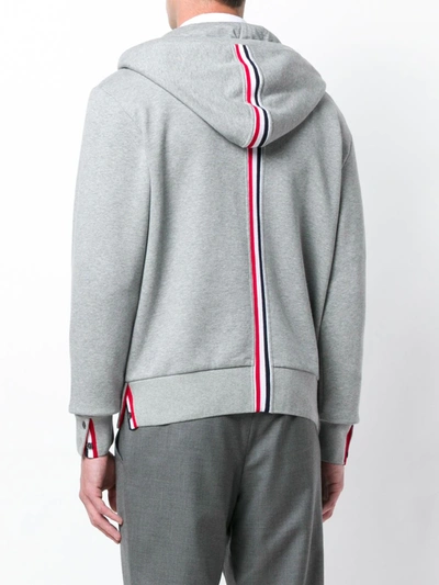 Thom Browne Hoodie Zip-up Pullover In Grey
