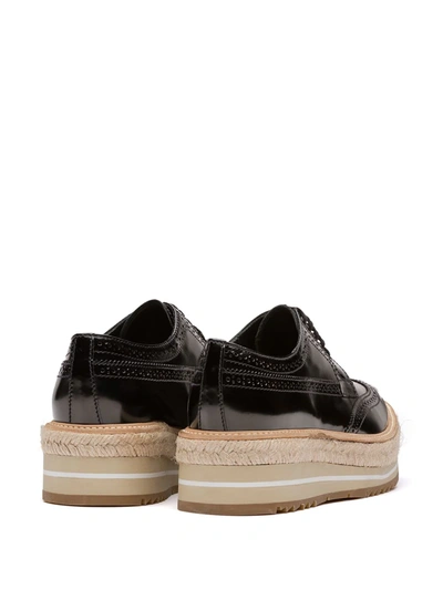 Shop Prada Platform Lace-up Derby Shoes In Black
