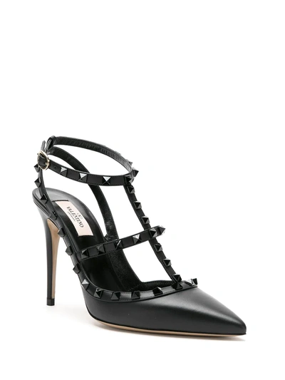 Valentino Garavani Rockstud Ankle Strap Pump With Tonal Studs 100 Mm Woman Black 41.5 In Black