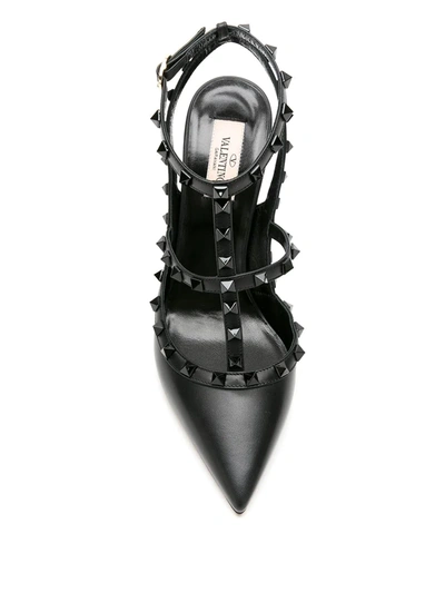 Shop Valentino Rockstud 100mm Caged Pumps In Black