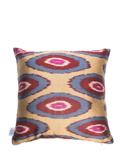 Shop Les Ottomans Double-sided Velvet Cushion 50x50cm In Nude