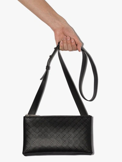 Shop Bottega Veneta Zipped Messenger Bag In Black