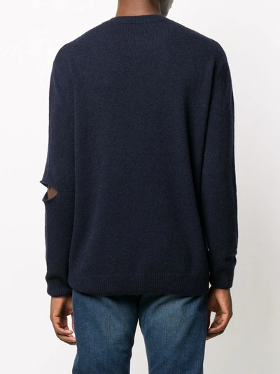 Shop Stella Mccartney Knitted Long-sleeve Jumper In Blue