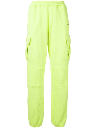 Shop Off-white Pocket-detail Elasticated Track Pants In Yellow