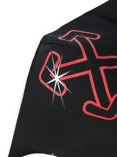 Off-white Black & Red Starred Arrow Simple Mask In Black