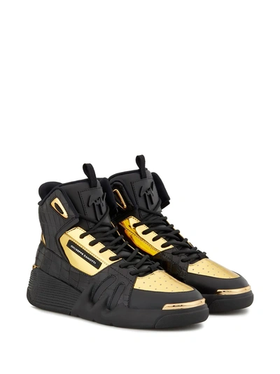 Shop Giuseppe Zanotti Talon Panelled High-top Sneakers In Black