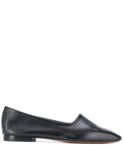 Shop Atp Atelier Square Toe Loafers In Black