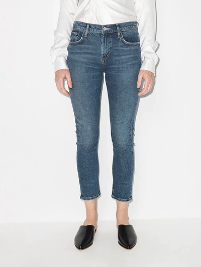 Shop Agolde Toni Straight Leg Jeans In Blue