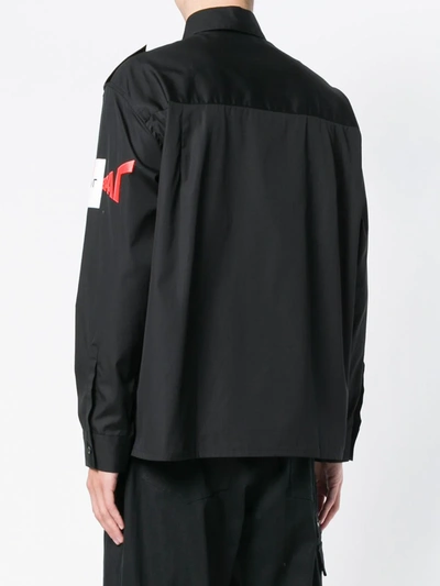 Shop Gosha Rubchinskiy Slogan Graphic Print Shirt In Black