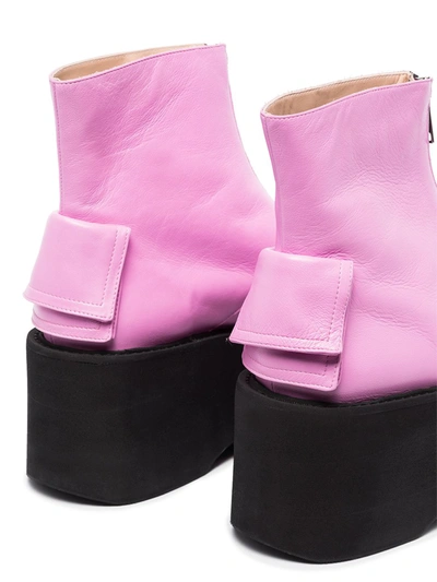 Shop Natasha Zinko Zip-front 80mm Platform Boots In Pink