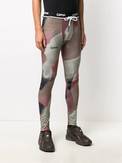 Shop Off-white Camouflage-print Performance Leggings In Black