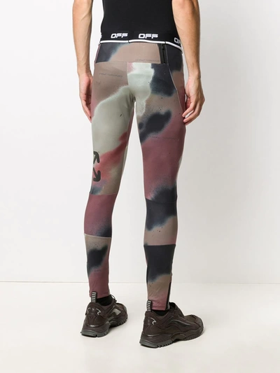 Shop Off-white Camouflage-print Performance Leggings In Black
