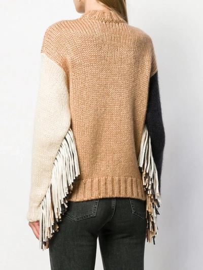 Shop Alanui Fringed Knitted Jumper In Brown
