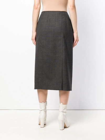 Shop Calvin Klein 205w39nyc Checked Wrap Skirt In Grey