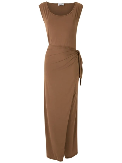 Shop Amir Slama Tied Maxi Dress In Brown